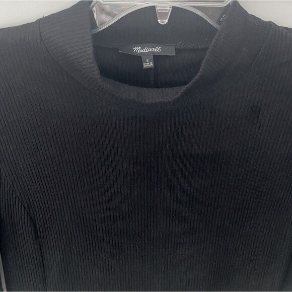 MADEWELL City Block Ribbed Mock Neck Dress Womens Small A-Line Academia Preppy - Picture 5 of 16